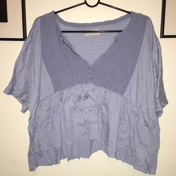 Urban Outfitters Blue Crop Top Very Loose Large - Picture 1 of 5